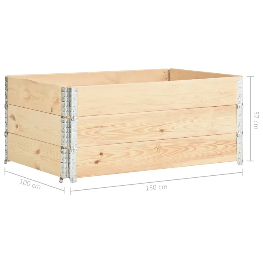 Jardinières surélevées 3 pcs 100x150 cm Bois de pin solide - 7