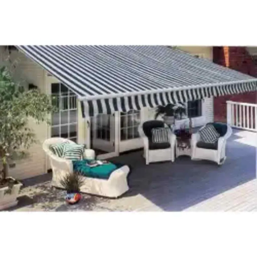 Auvent pliable motorisé 600 cm Bleu/blanc - 2