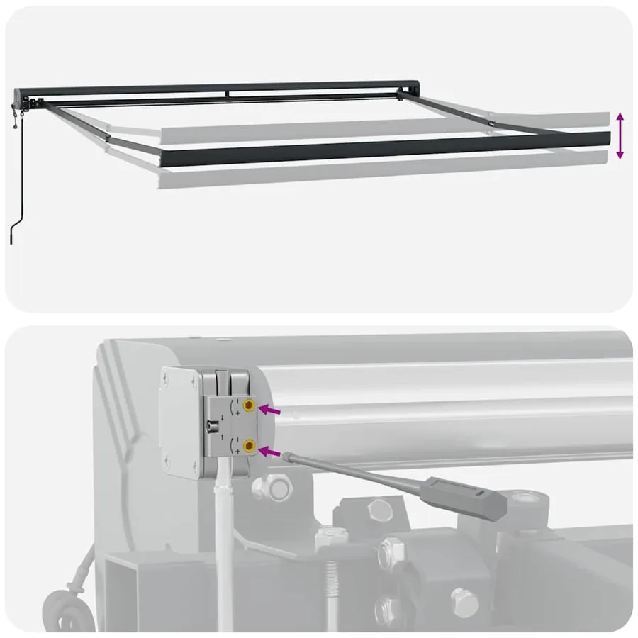145700 vidaXL Retractable Awning Frame Motorised 300x250 cm Grey (not for individual sale） - Untranslated - 6