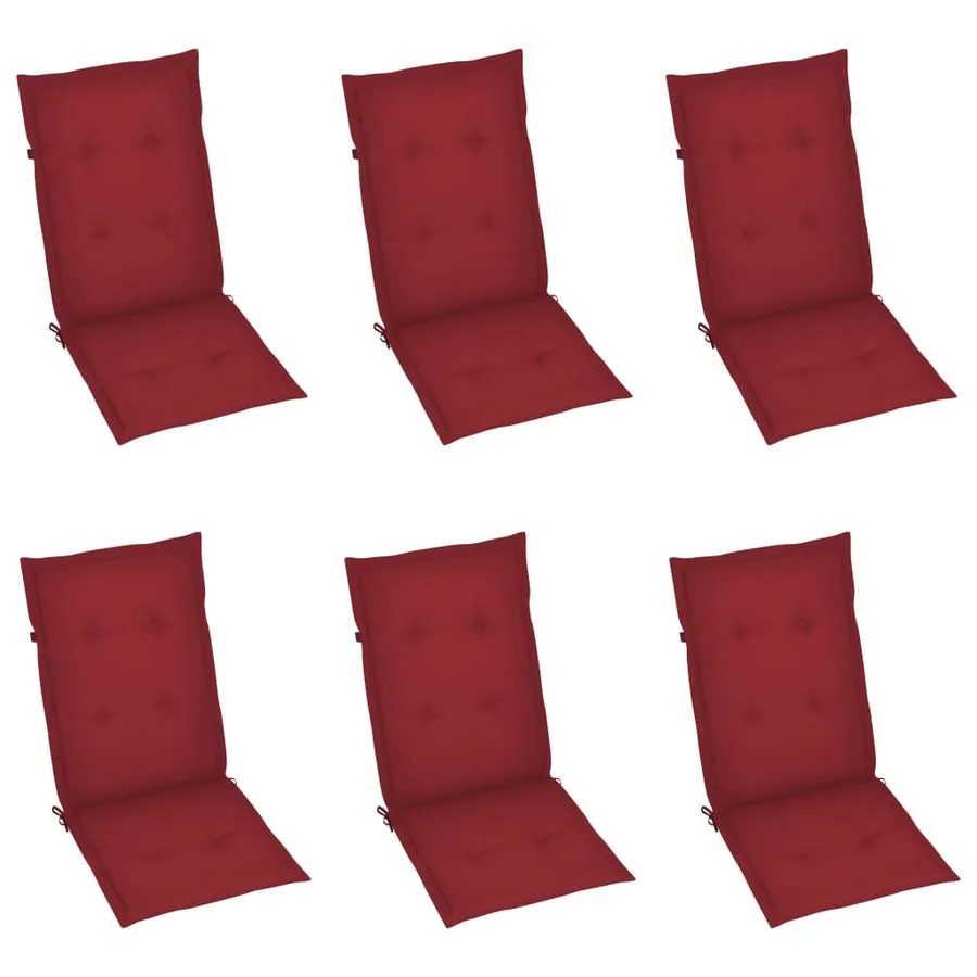 Chaises inclinables de jardin lot de 6 et coussins Bois acacia - 6