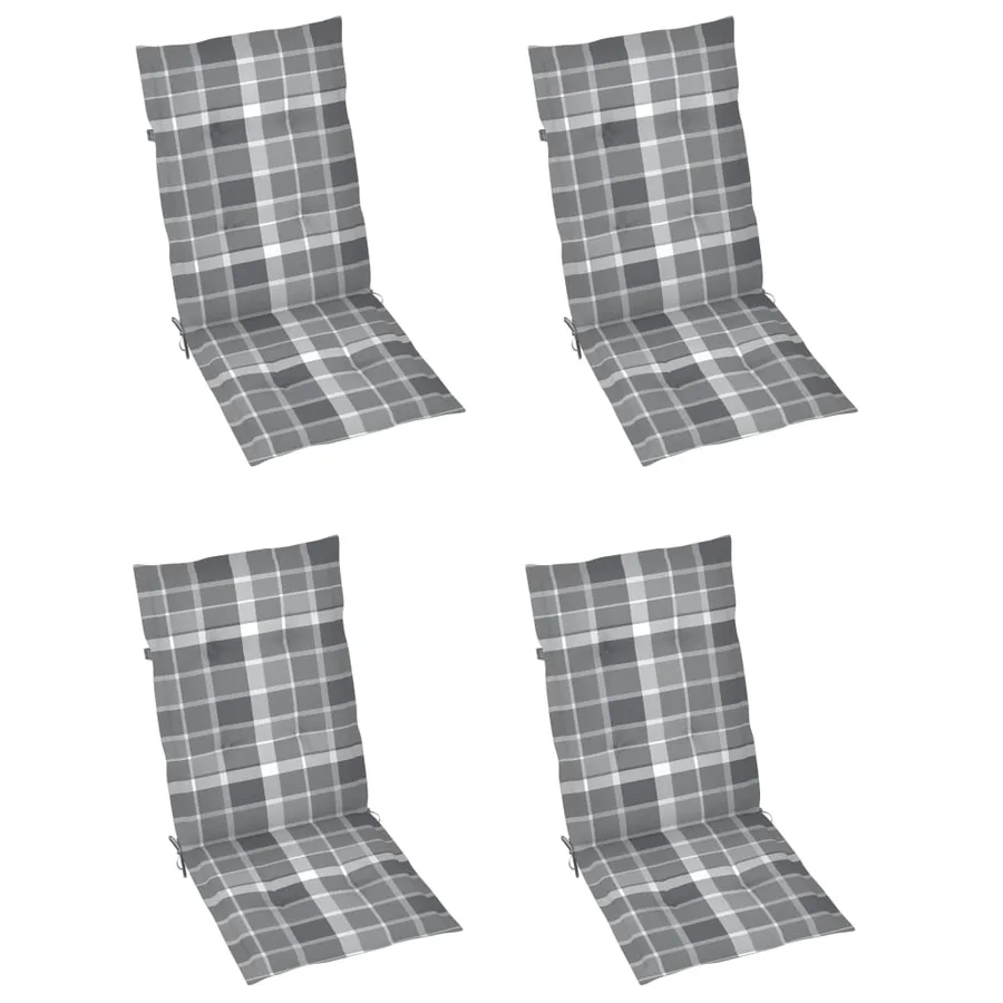 Chaises inclinables de jardin lot de 4 et coussins Bois acacia - 6