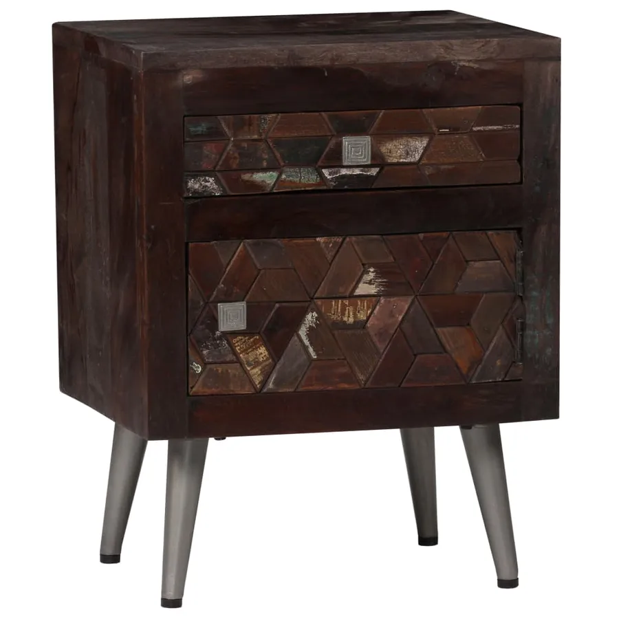 Table de chevet Bois de récupération solide 40 x 30 x 50 cm - 11