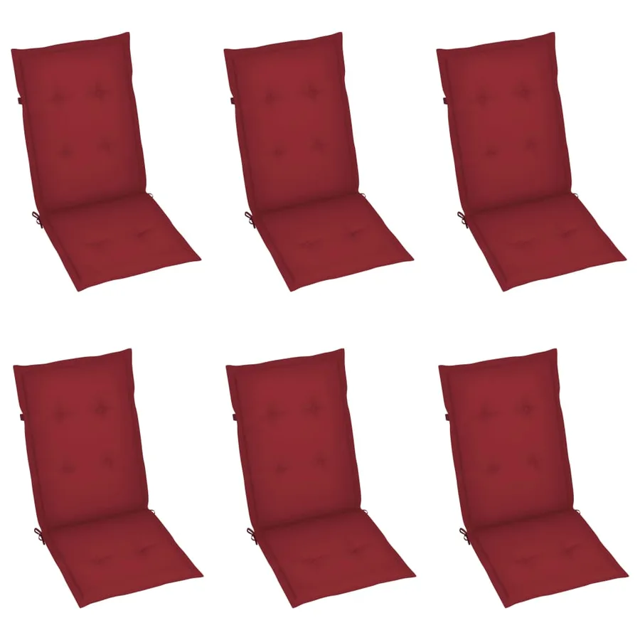 Chaises pliables de jardin lot de 6 avec coussins Bois d'acacia - 6