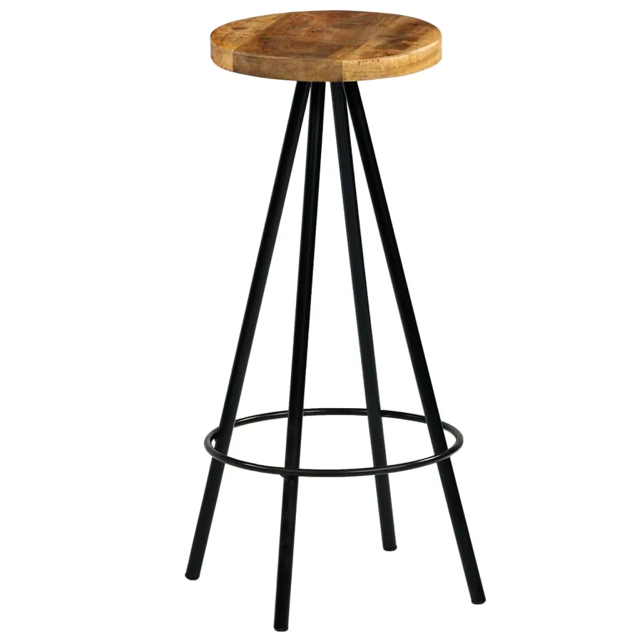Chaises de bar lot de 4 bois de manguier solide - 11