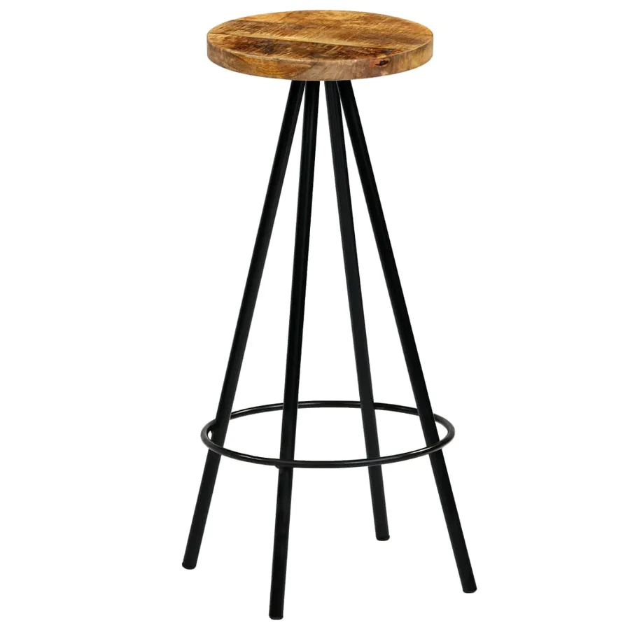 Chaises de bar lot de 4 bois de manguier solide - 2