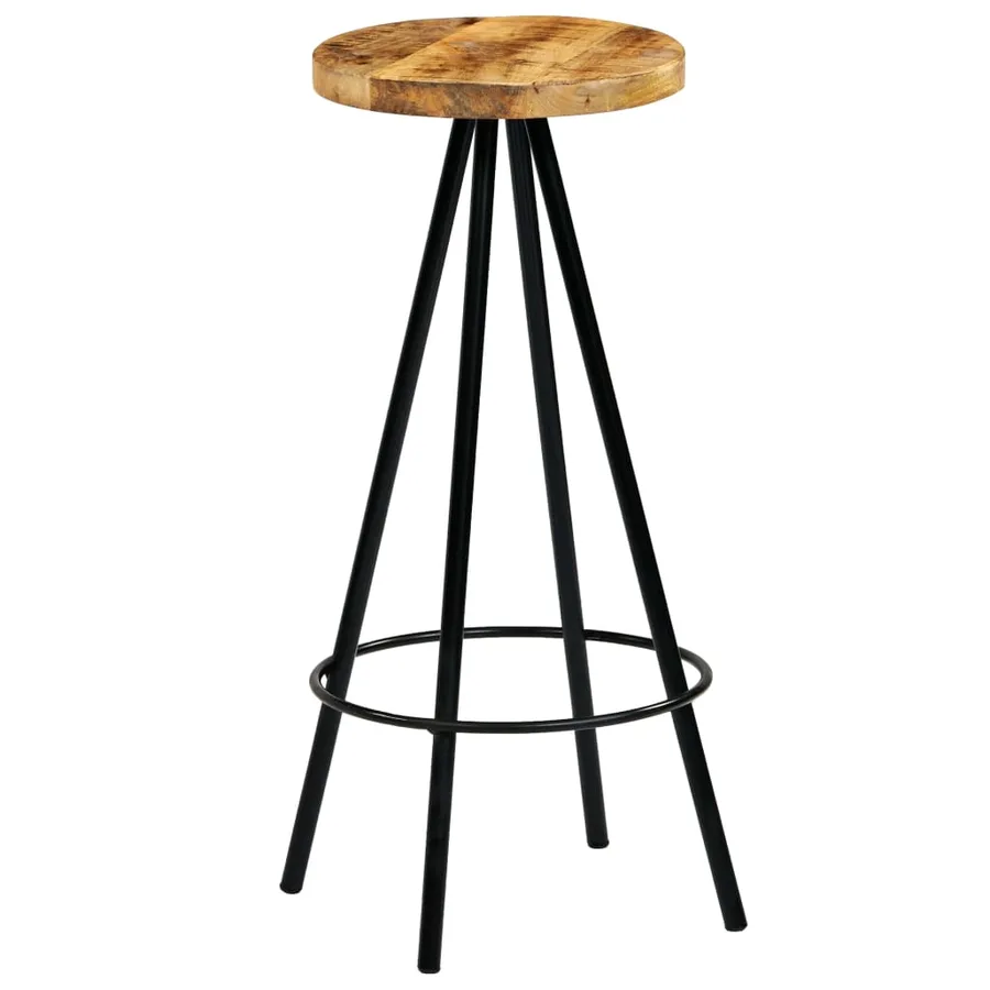 Chaises de bar lot de 4 bois de manguier solide - 4