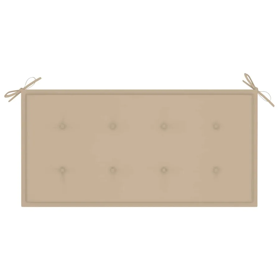 Banc de jardin avec coussin beige 112 cm Bois de teck massif - 6