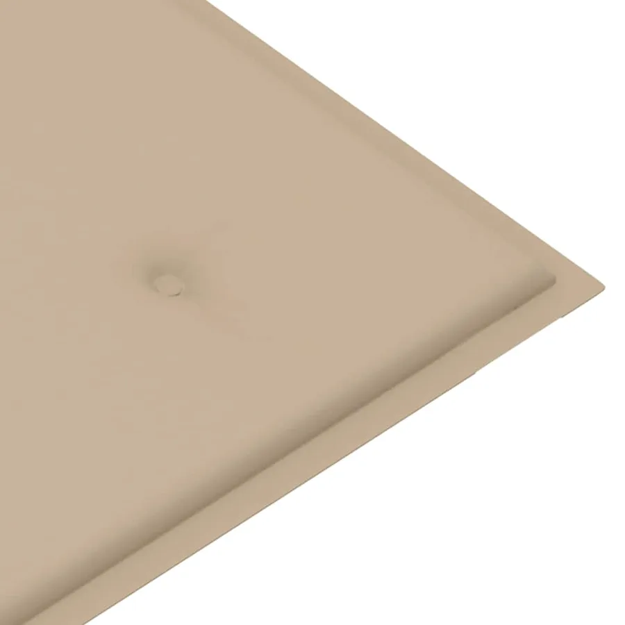 Banc de jardin avec coussin beige 112 cm Bois de teck massif - 7