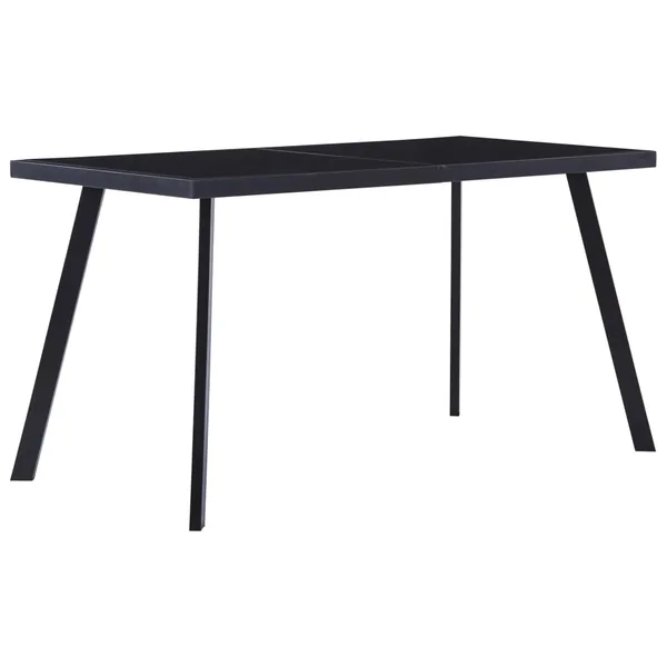 Table à manger Noir 140x70x75 cm Verre trempé