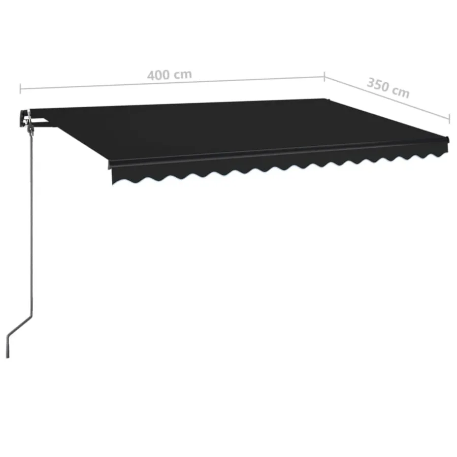 Auvent manuel rétractable avec LED 400x350 cm Anthracite - 7