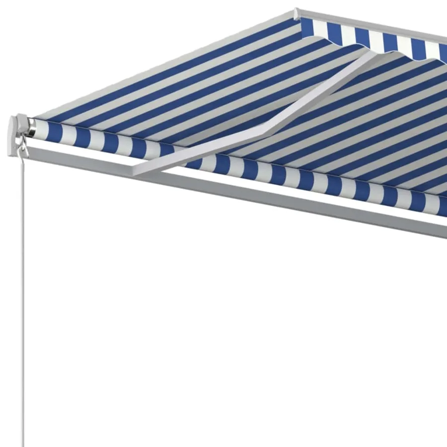 Auvent manuel rétractable 600x350 cm Bleu et blanc - 4