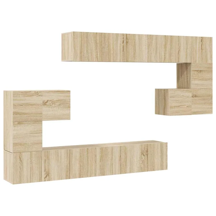 Ensemble de meubles TV 10 pcs Chêne sonoma Bois d'ingénierie - 2