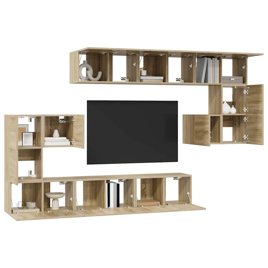 Ensemble de meubles TV 10 pcs Chêne sonoma Bois d'ingénierie - 3