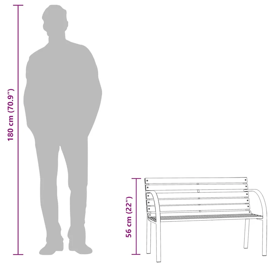 Banc de jardin pour enfants 81 cm bois de pin chinois gris - 8