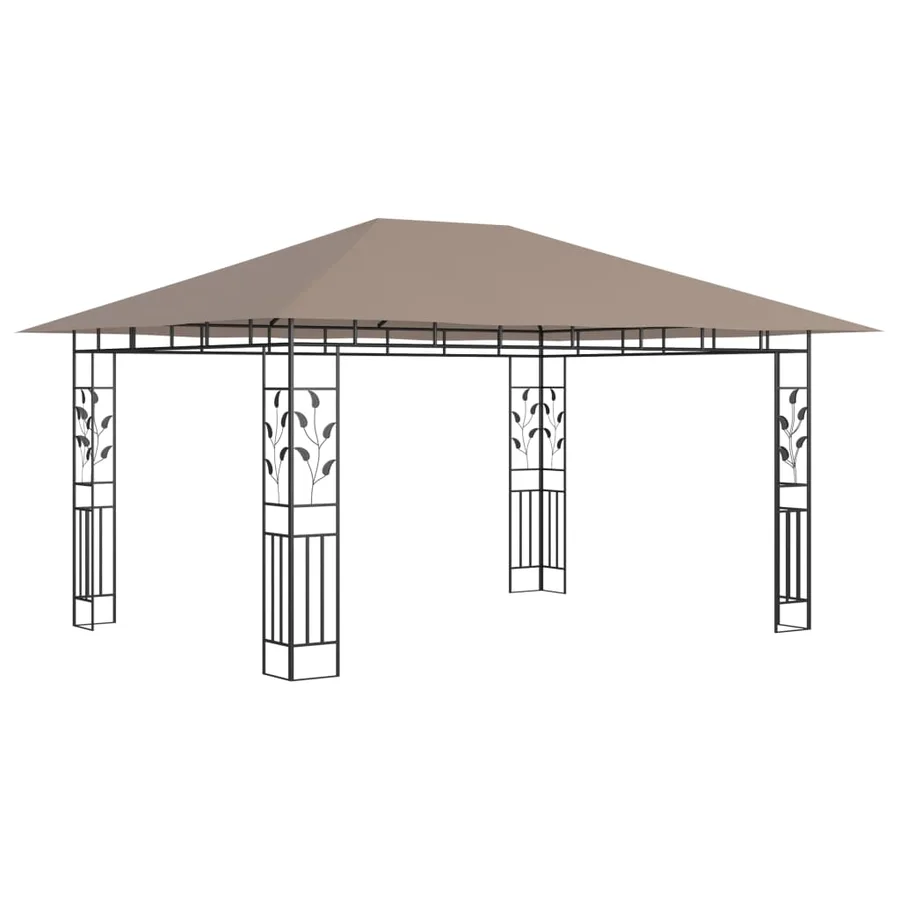 Tonnelle avec moustiquaire et lumières LED 4x3x2,73 m Taupe - 5