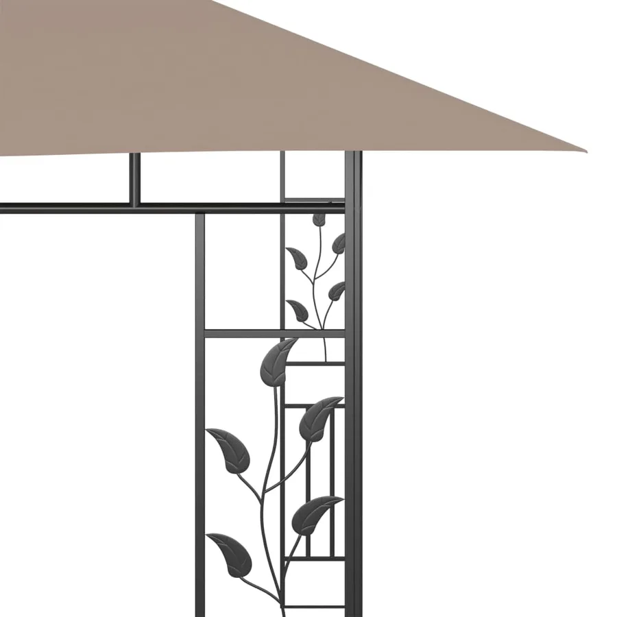 Tonnelle avec moustiquaire et lumières LED 4x3x2,73 m Taupe - 8