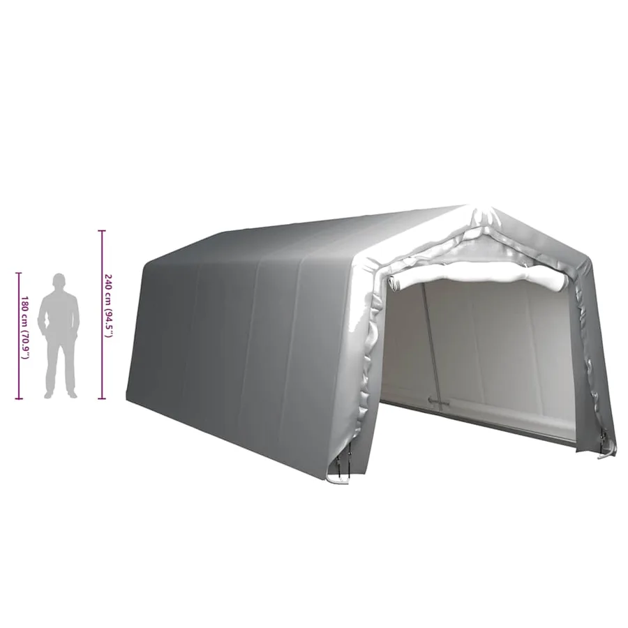 Tente de rangement 300x750 cm Acier Gris - 6