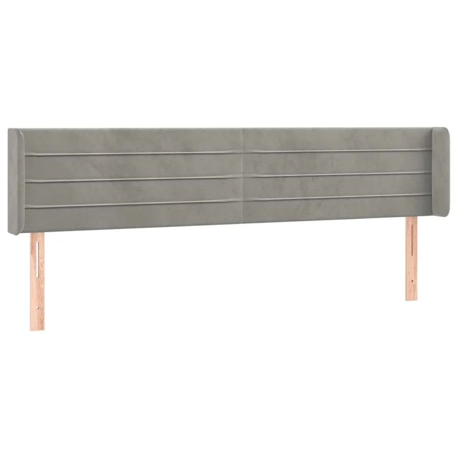 Tête de lit à LED Gris clair 183x16x78/88 cm Velours - 3