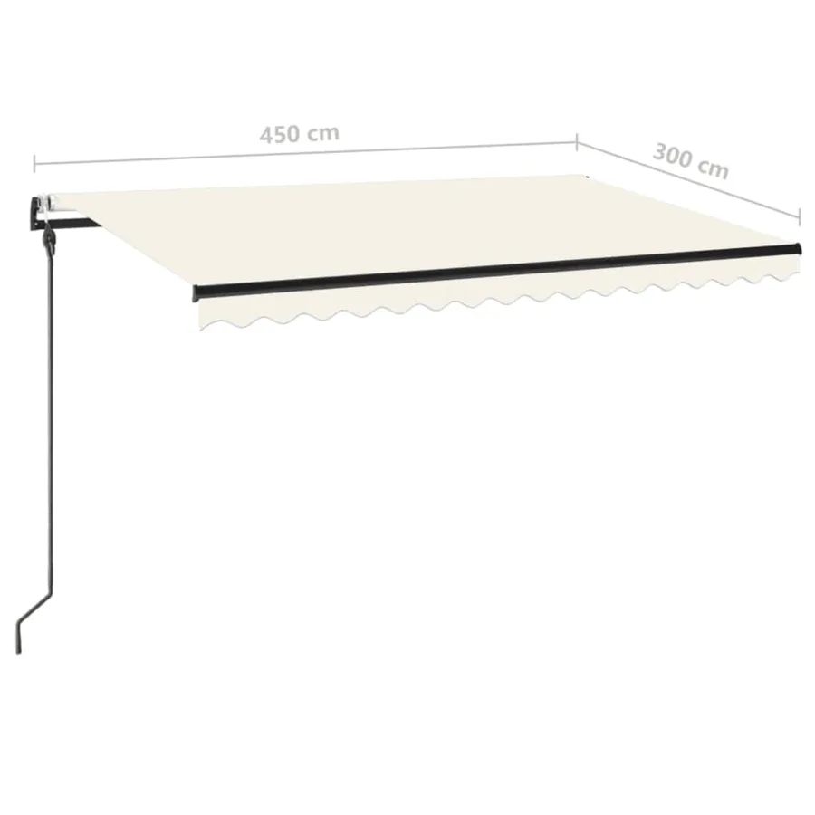 Auvent rétractable automatique 450x300 cm Crème - 9