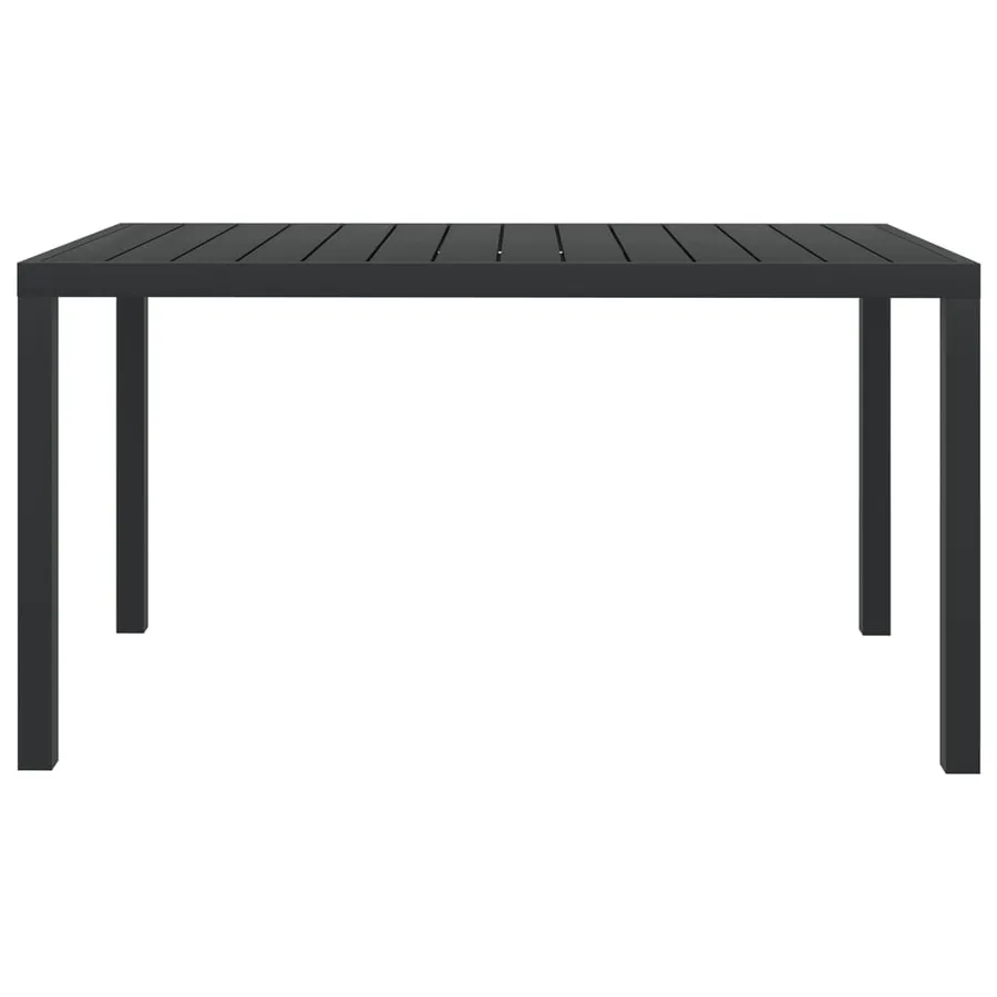 Table de jardin noir 150 x 90 x 74 cm Aluminium et WPC - 2