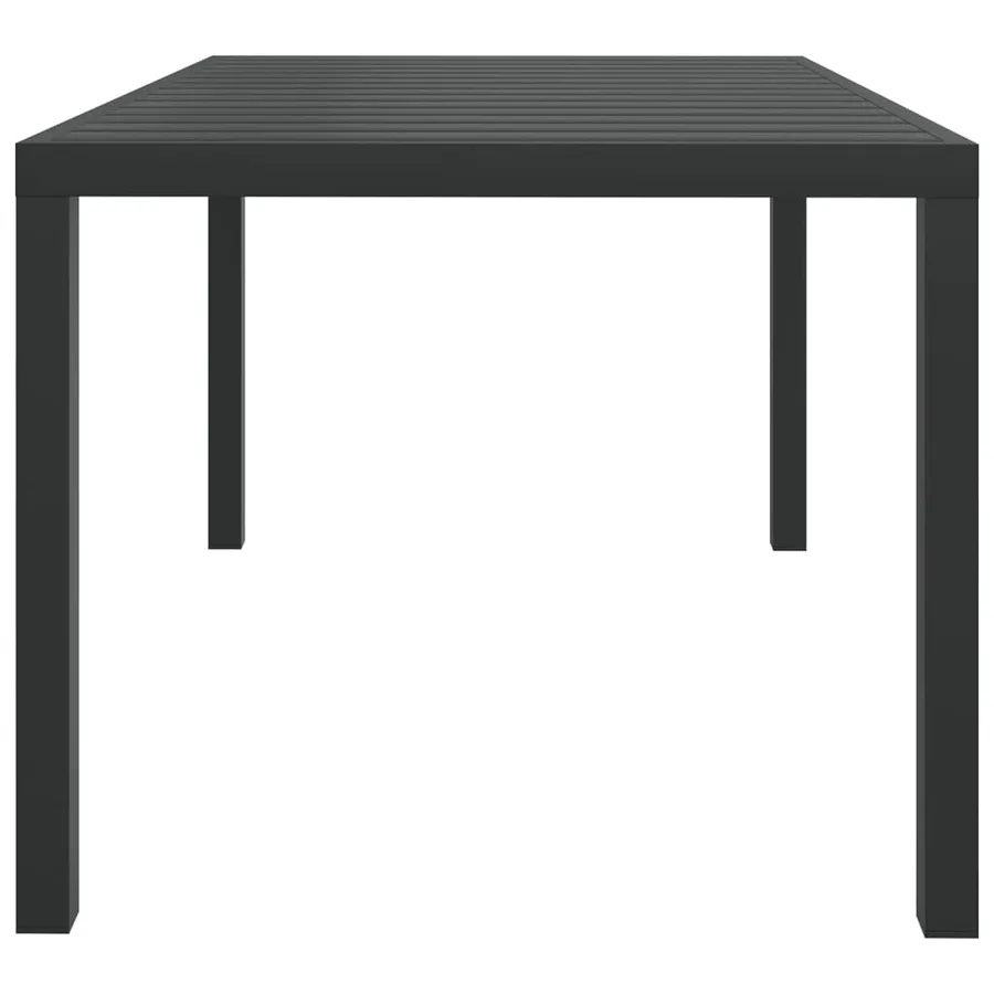 Table de jardin noir 150 x 90 x 74 cm Aluminium et WPC - 3