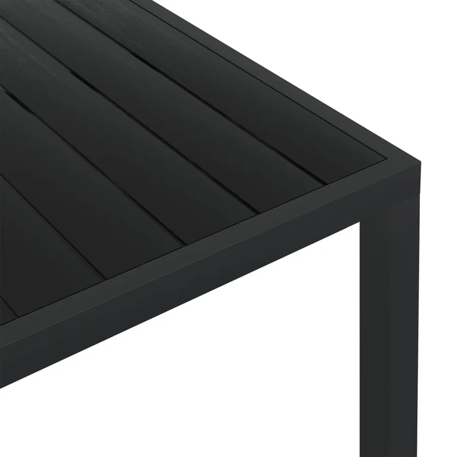 Table de jardin noir 150 x 90 x 74 cm Aluminium et WPC - 4