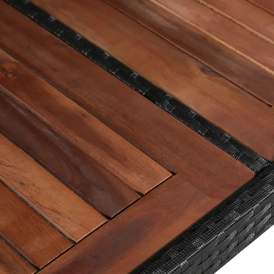 Table de jardin 240x90x74 cm Résine tressée et bois d'acacia - 3