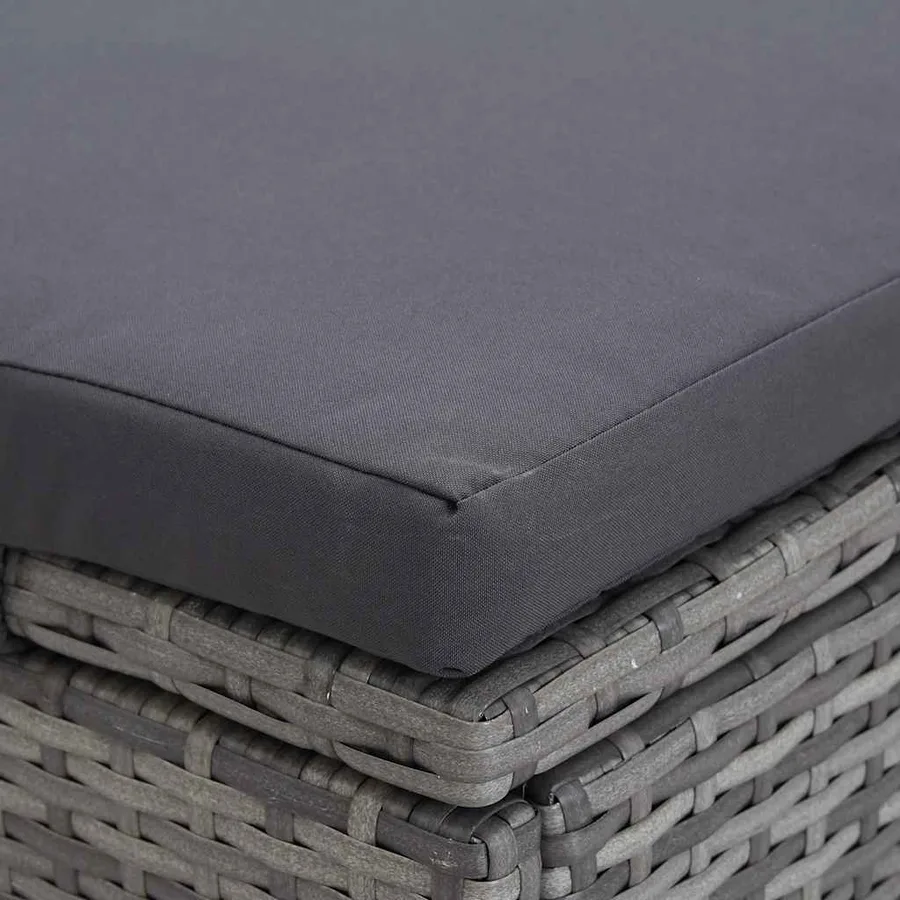 Transat à 2 places avec coussin Résine tressée Gris - 7