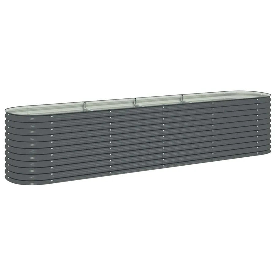 Lit surélevé de jardin 400x80x81 cm Acier galvanisé Gris - 2