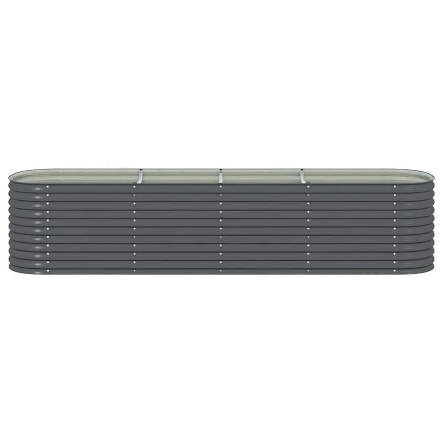 Lit surélevé de jardin 400x80x81 cm Acier galvanisé Gris - 5