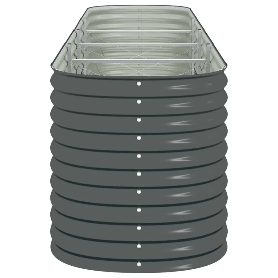 Lit surélevé de jardin 400x80x81 cm Acier galvanisé Gris - 6