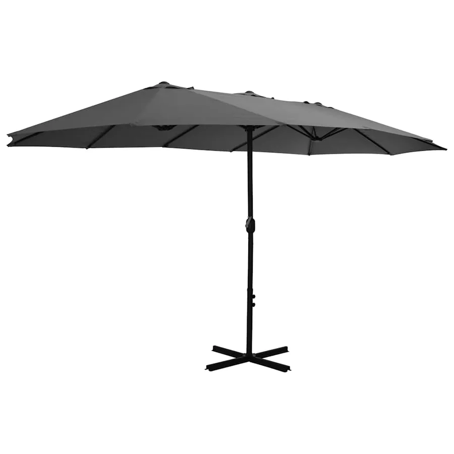 Parasol d'extérieur poteau en aluminium 460x270 cm anthracite - 2