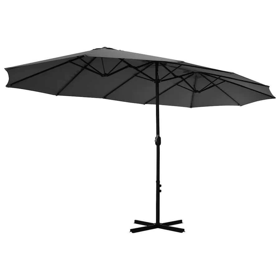 Parasol d'extérieur poteau en aluminium 460x270 cm anthracite - 4