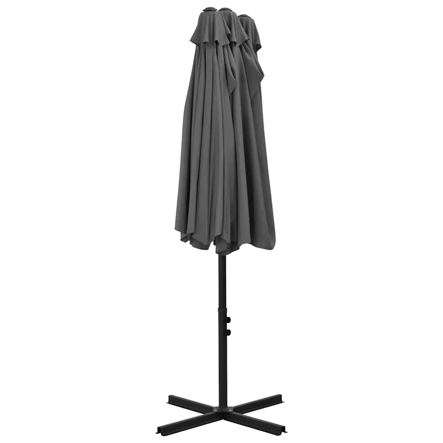 Parasol d'extérieur poteau en aluminium 460x270 cm anthracite - 5