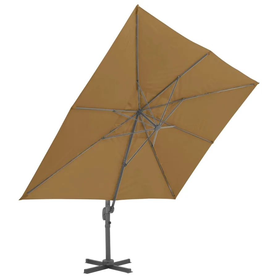 Parasol de jardin avec base portable taupe - 4