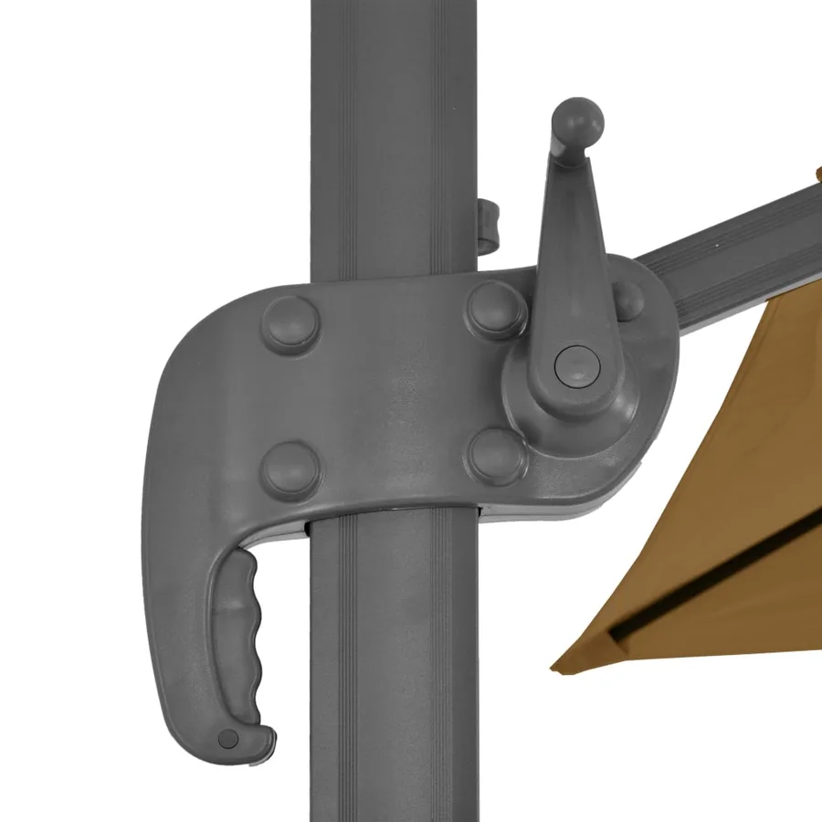 Parasol de jardin avec base portable taupe - 7