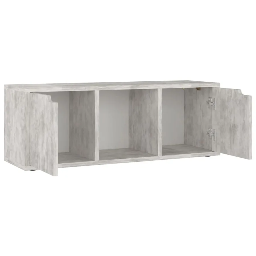 Meuble TV Béton 88,5x27,5x30,5 cm Bois d’ingénierie - 6