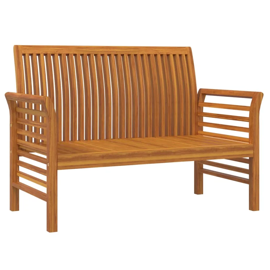 Banc de canapé avec coussins gris foncé Bois d'acacia solide - 3