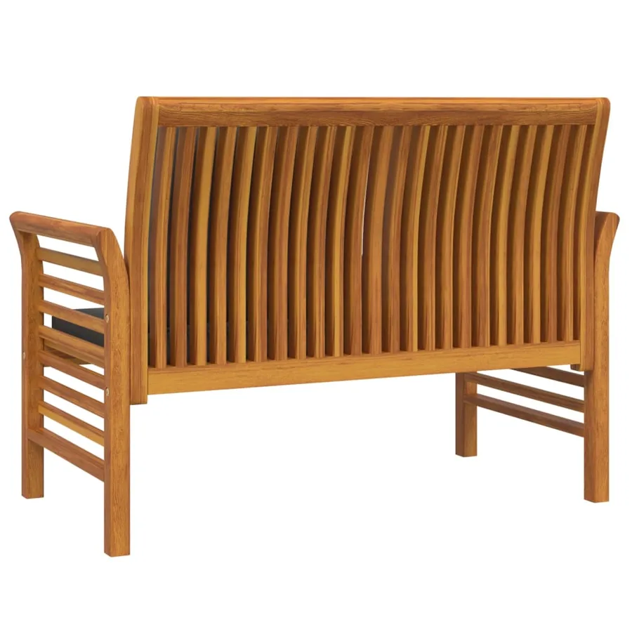 Banc de canapé avec coussins gris foncé Bois d'acacia solide - 6