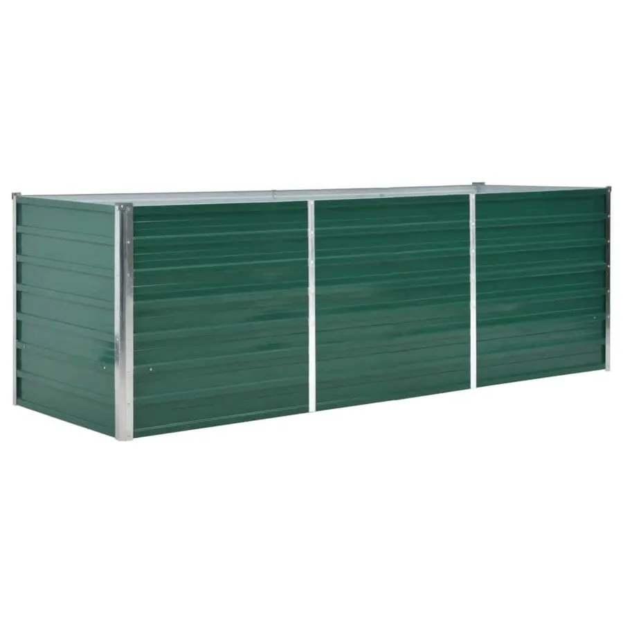 Lit surélevé de jardin Acier galvanisé 240x80x77 cm Vert - 2