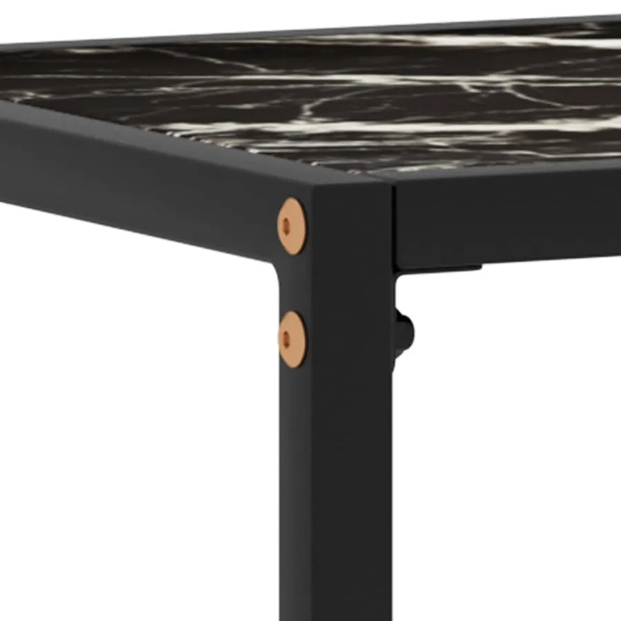 Table console Noir 120x35x75 cm Verre trempé - 5