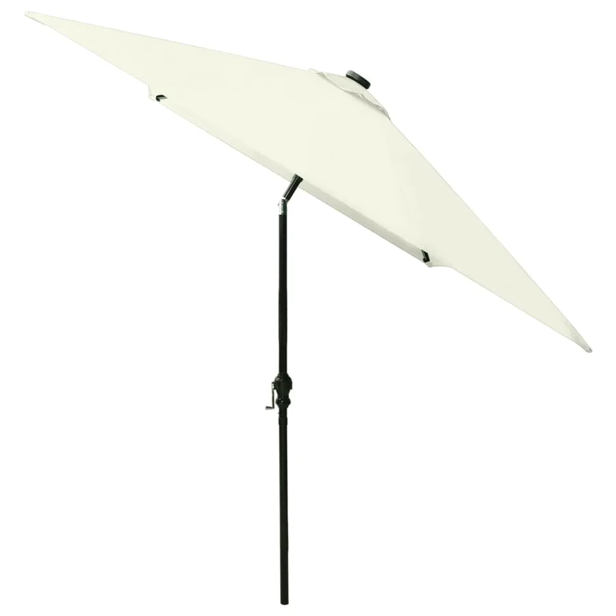 Parasol de jardin avec LED et mât en acier sable 2x3 m - 5