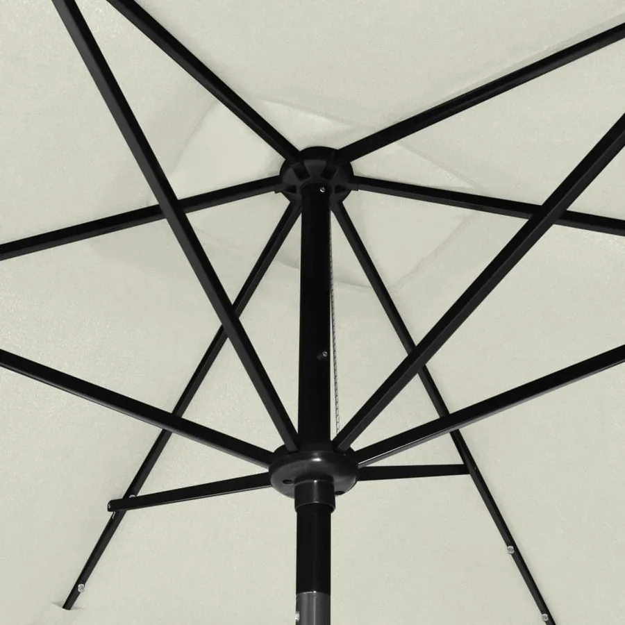 Parasol de jardin avec LED et mât en acier sable 2x3 m - 7