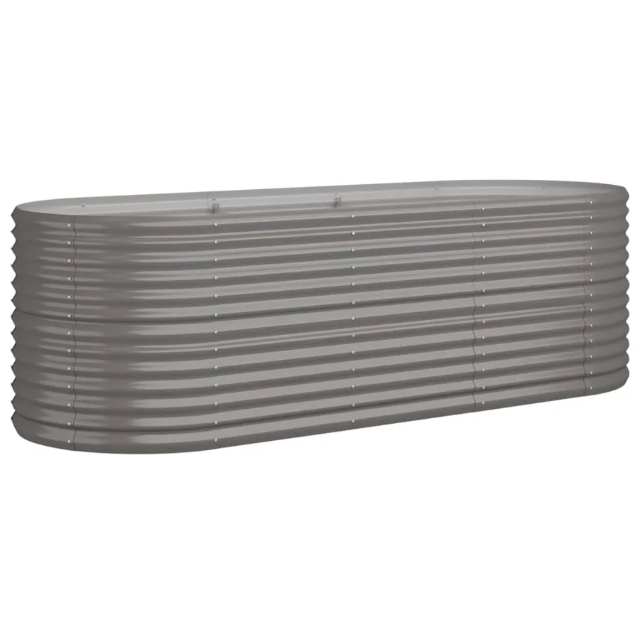 Lit surélevé de jardin Acier galvanisé 224x80x68 cm gris - 2