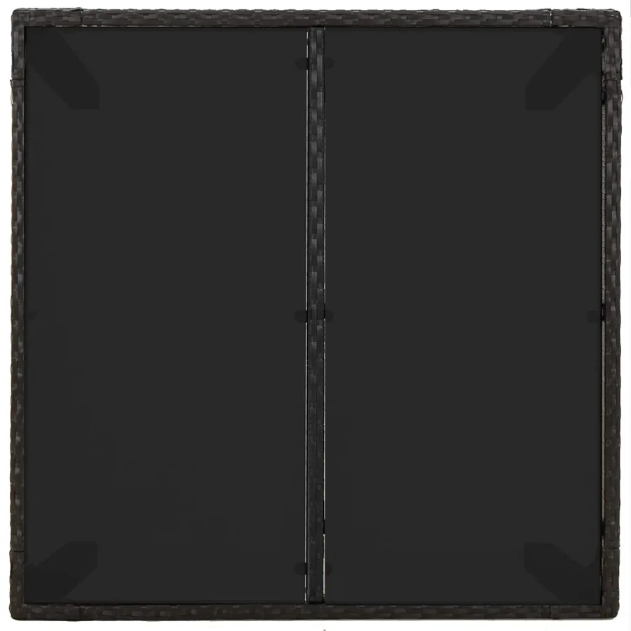 Table de jardin dessus en verre Noir 90x90x75 cm Résine tressée - 5