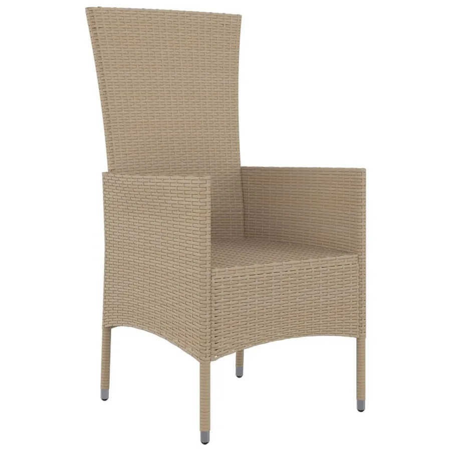 Chaises de jardin avec coussins lot de 4 Résine tressée Beige - 4