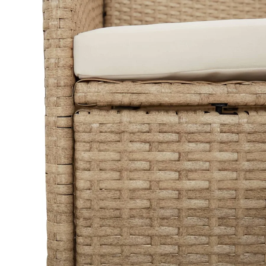 Chaises de jardin avec coussins lot de 4 Résine tressée Beige - 8