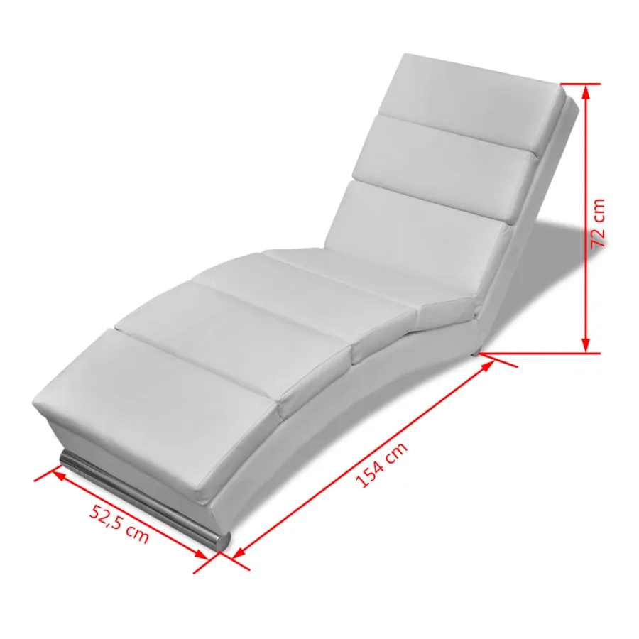 Chaise longue Blanc Similicuir - 5