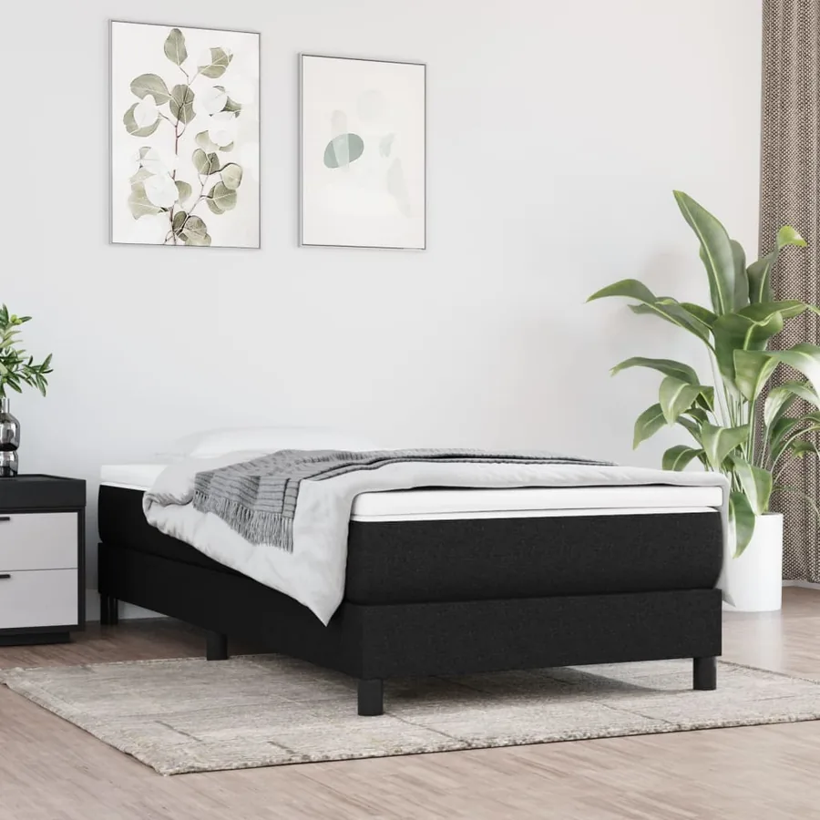 Matelas de lit à ressorts ensachés fermeté moyenne Noir 90x200x20 cm Tissu