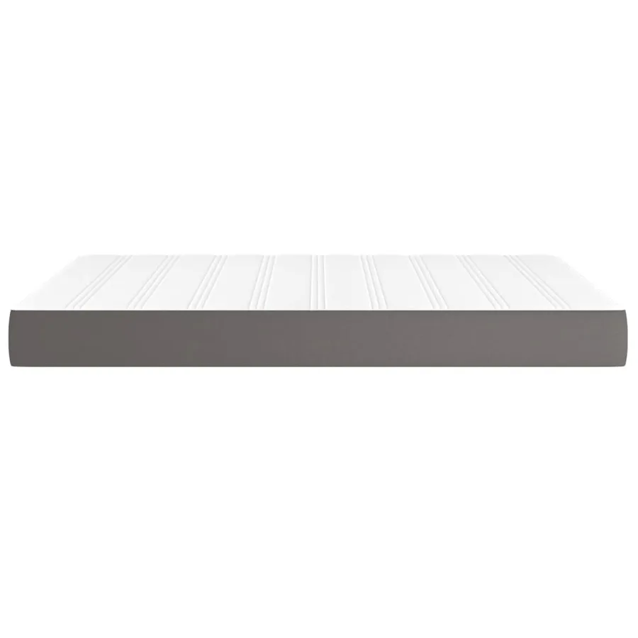 Matelas de lit à ressorts ensachés fermeté moyenne Gris 140x200x20cm Similicuir - 4